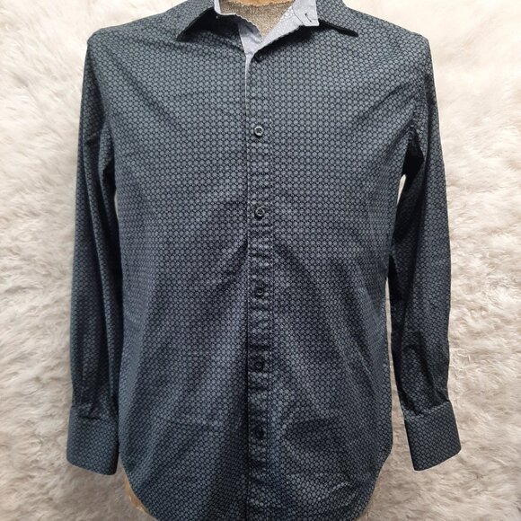 Robert Graham Man's Black Long Sleeves Dress Textured fitted Button Down Shirt M - Picture 1 of 9